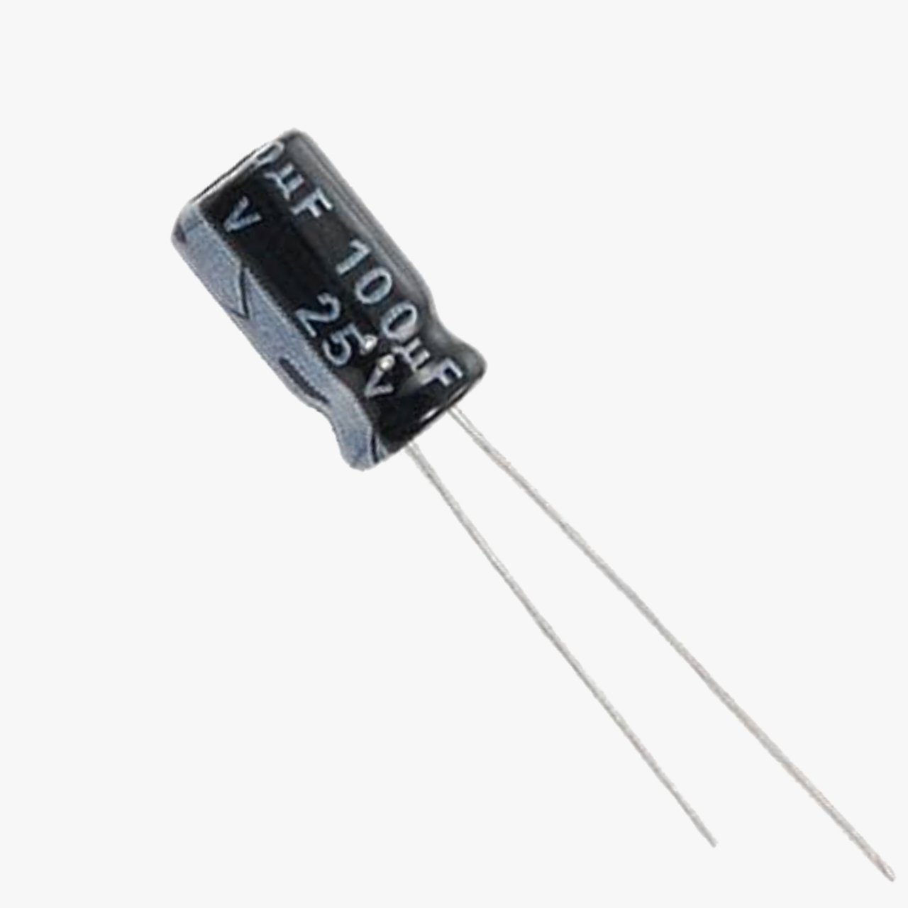 100uF 25V Polarized Electrolytic Capacitor - Pack of 5 - Image 2
