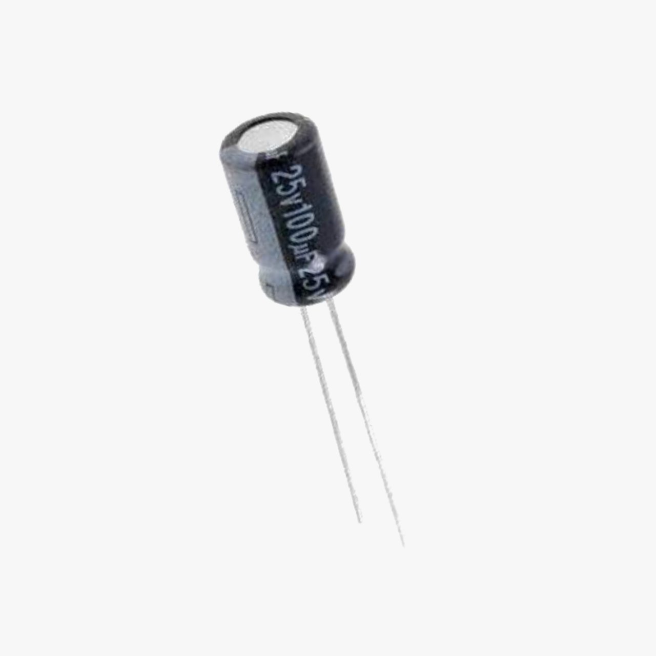 100uF 25V Polarized Electrolytic Capacitor - Pack of 5 - Image 3