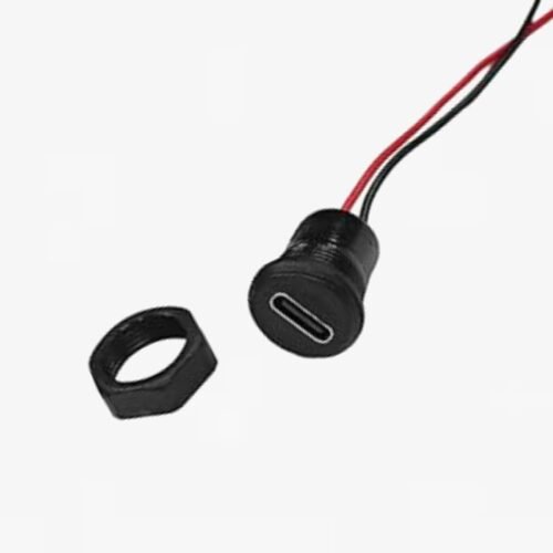 High Quality Panel Mount Female Type-C Connector – Black