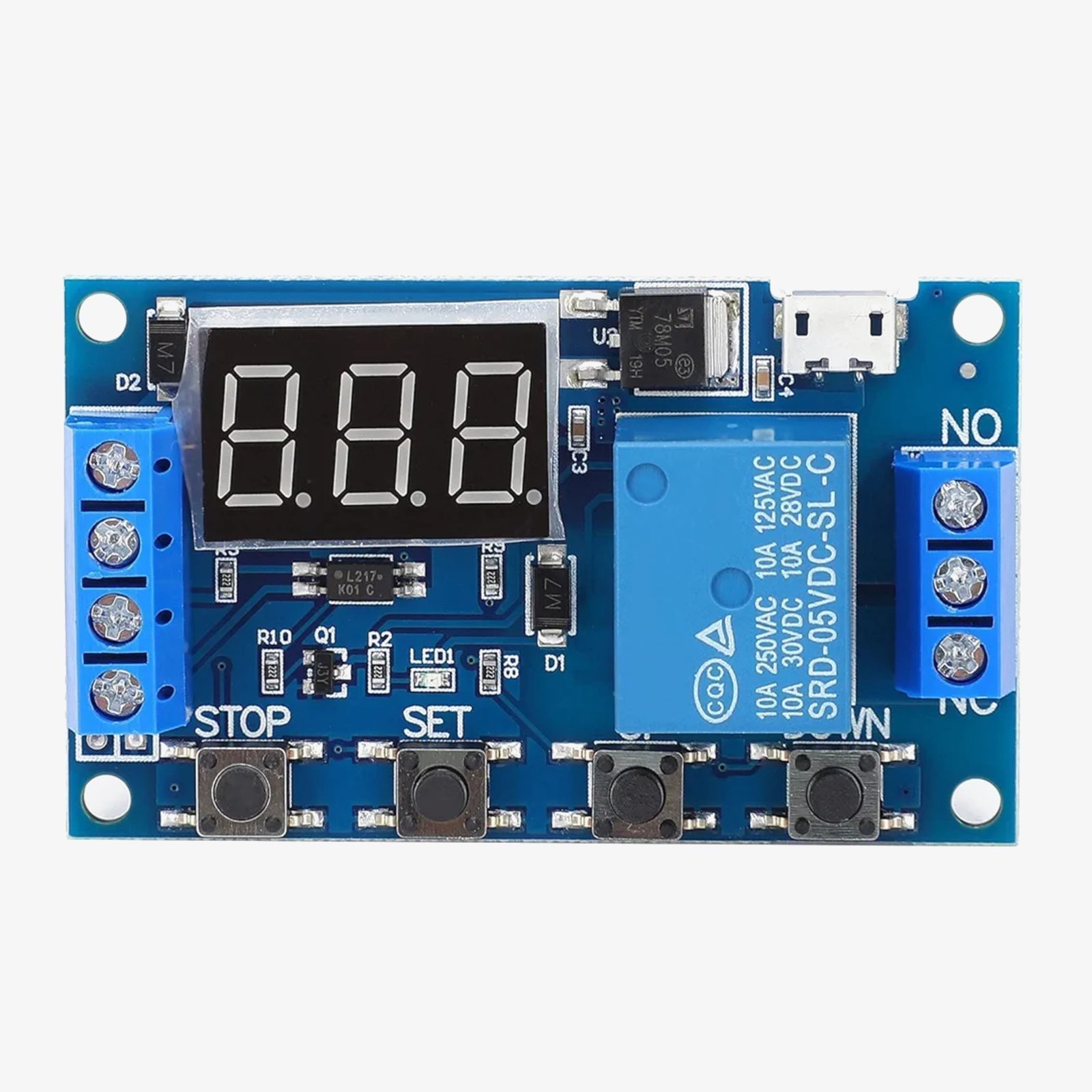 5V Micro USB Relay Module – Normally Open, 5A Current Rating - Image 2