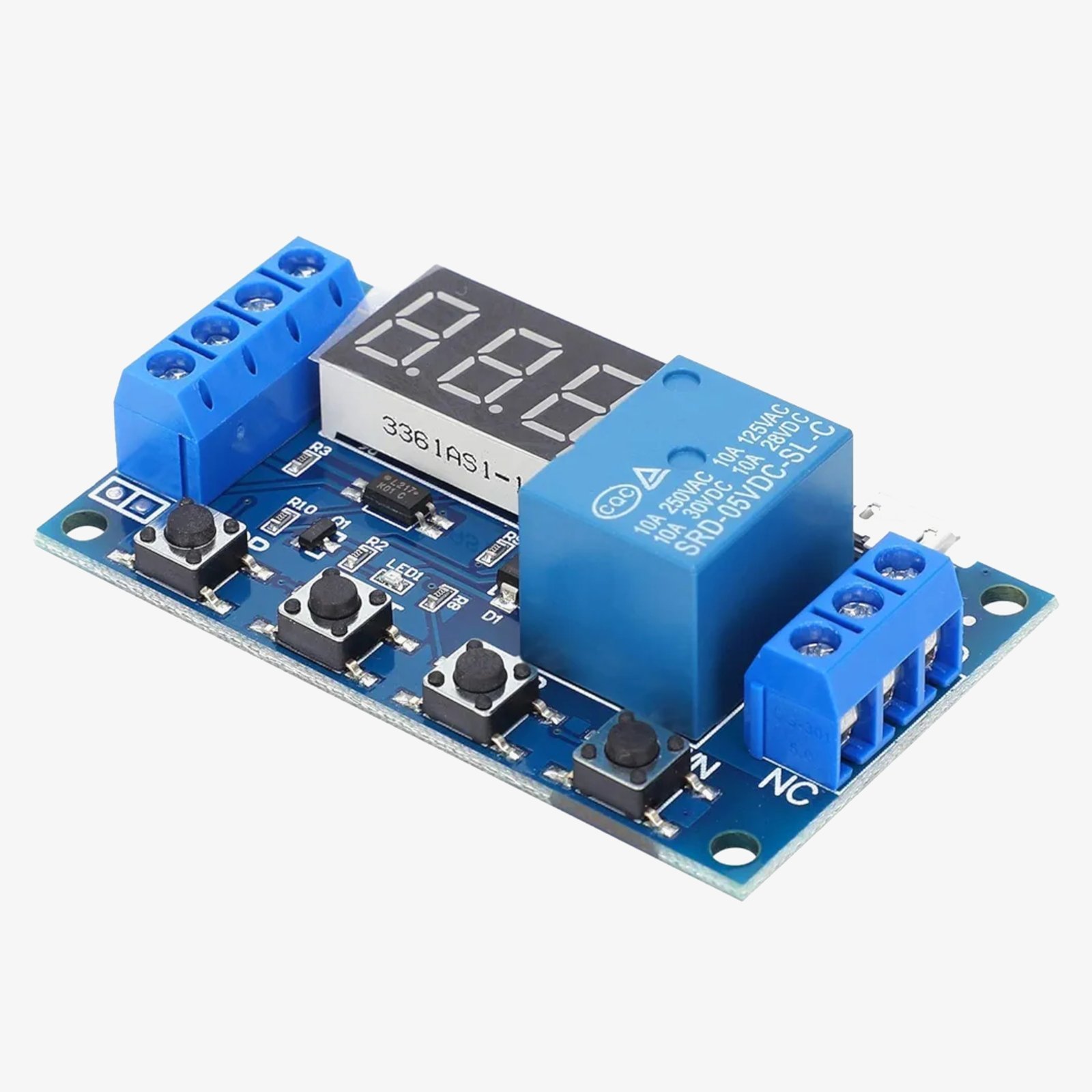 5V Micro USB Relay Module – Normally Open, 5A Current Rating