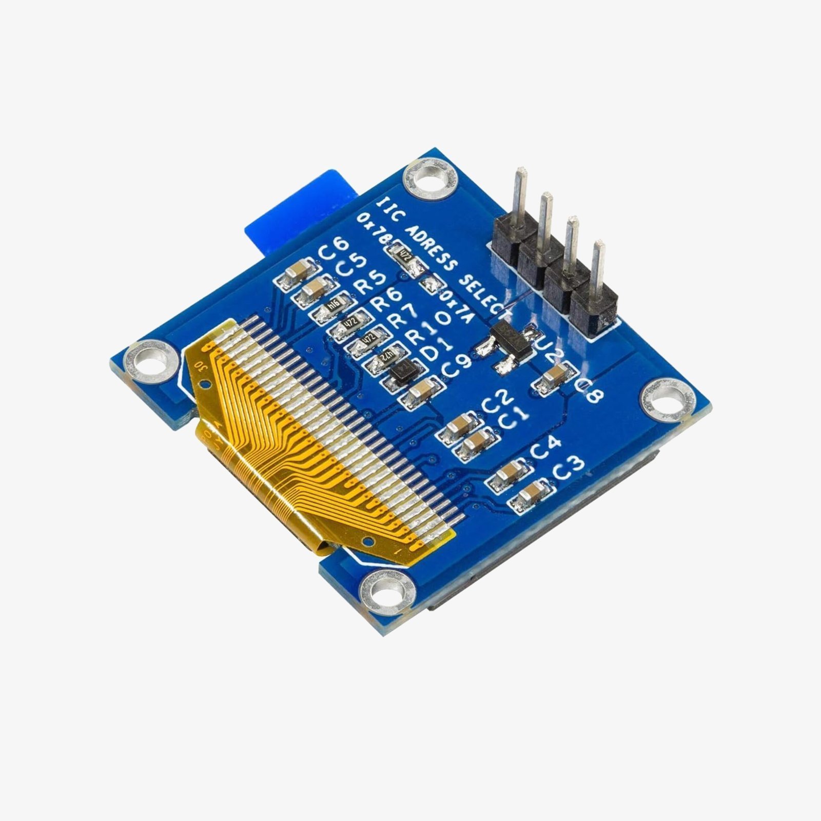 0.96 Inch I2C/IIC 4-Pin OLED Display Module (Blue) - Image 2