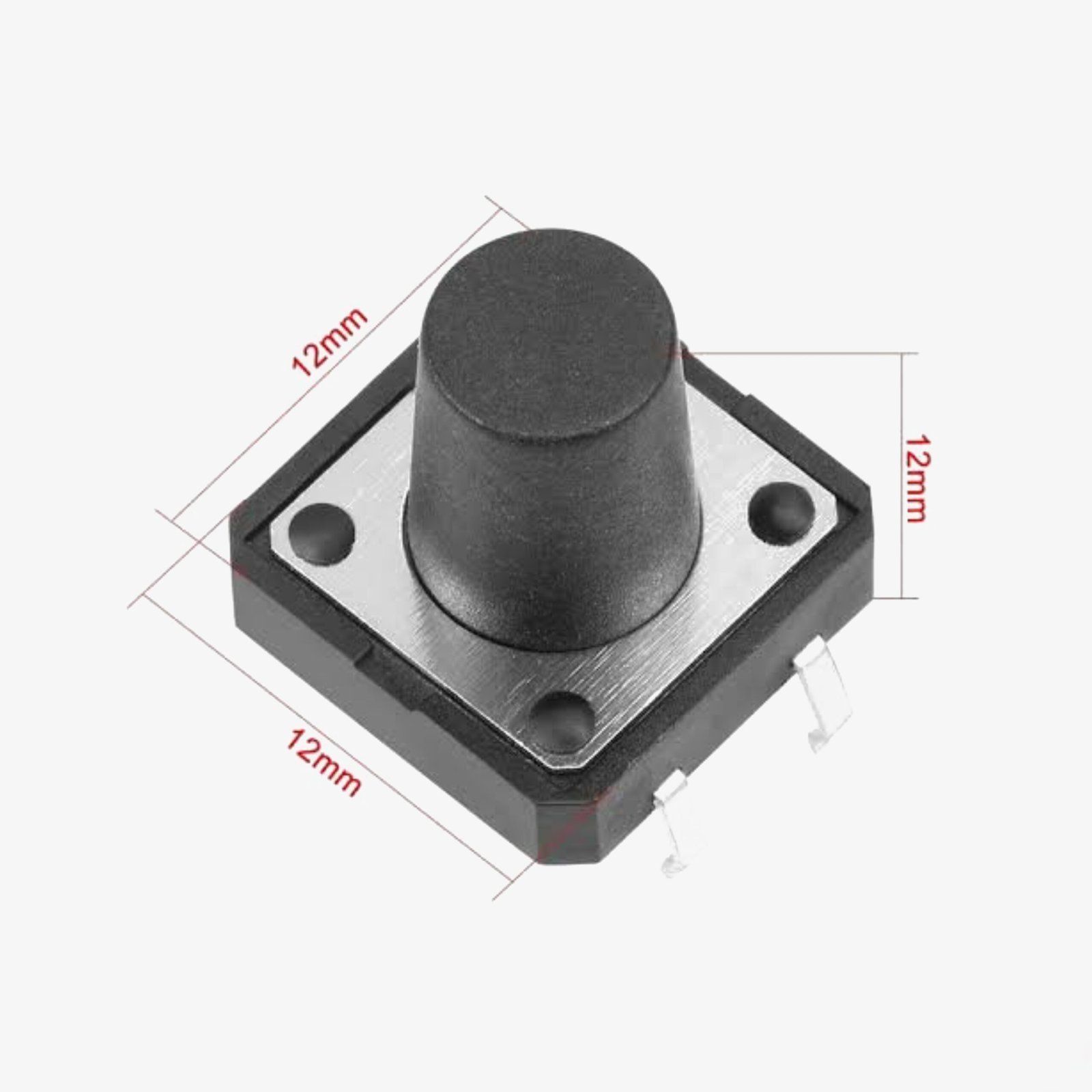 12X12X12MM 4 Pin Square Shape Tactile Push Button Switch - Image 2