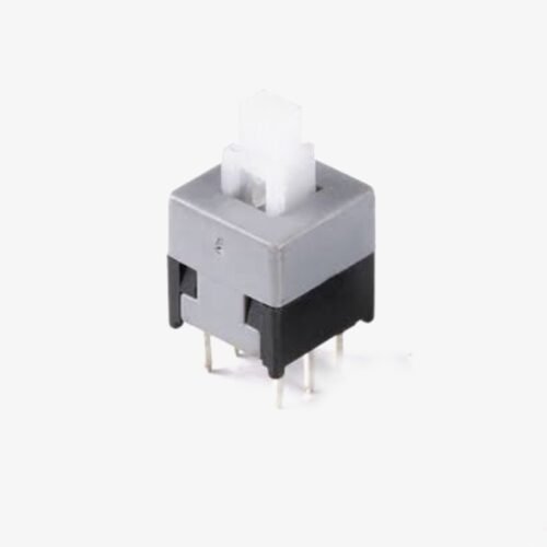 6 Pin-Push Switch With Self Locking Action - White/Black