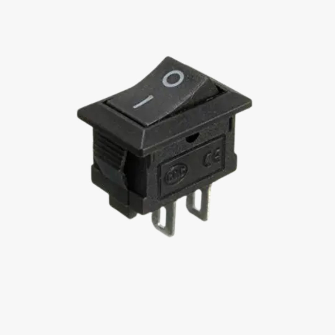 Black SPST Rocker Switch – 2-Pin ON/OFF SPST | Compact & Durable