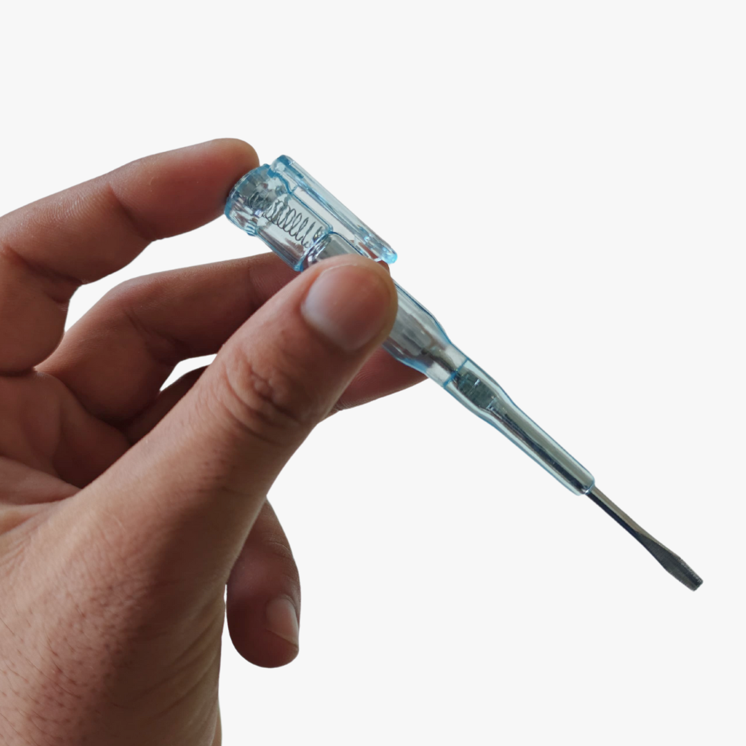 AC Line Tester with Screwdriver – Transparent Blue Color - Image 3