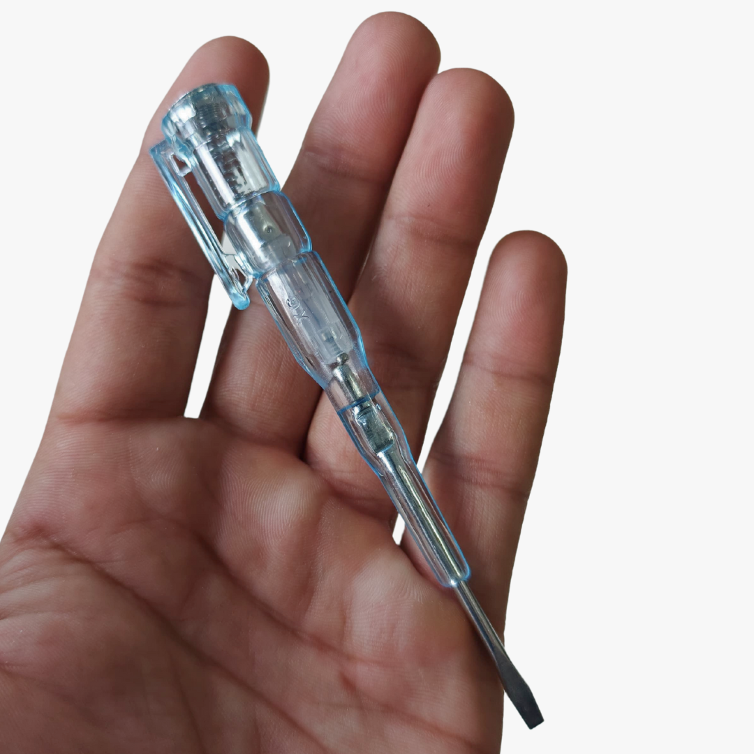 AC Line Tester with Screwdriver – Transparent Blue Color - Image 4