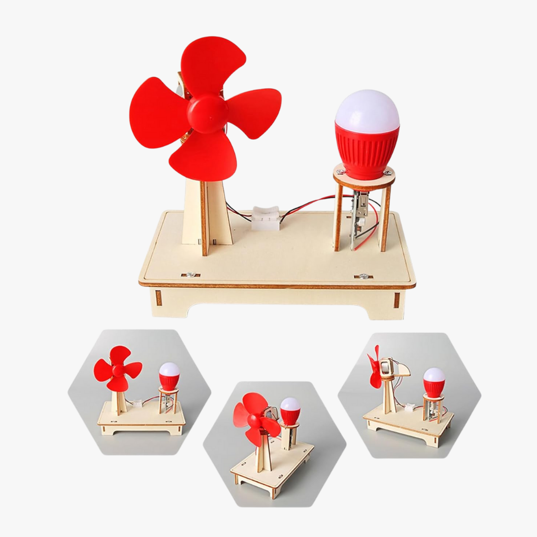 DIY Wooden Wind Turbine Educational Model | Renewable Energy STEM Kit - Image 2