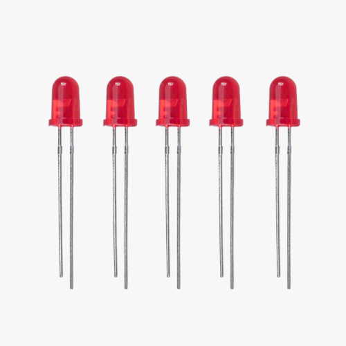 Diffused Red LED-5mm - 5 Pcs Pack