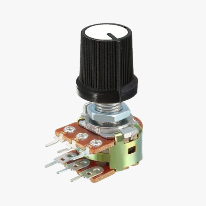 100K Ohm Dual Channel Potentiometer With Knob - 1 Pcs